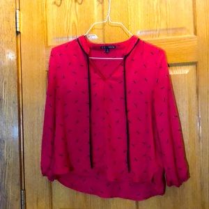 Red Long Sleeve Top